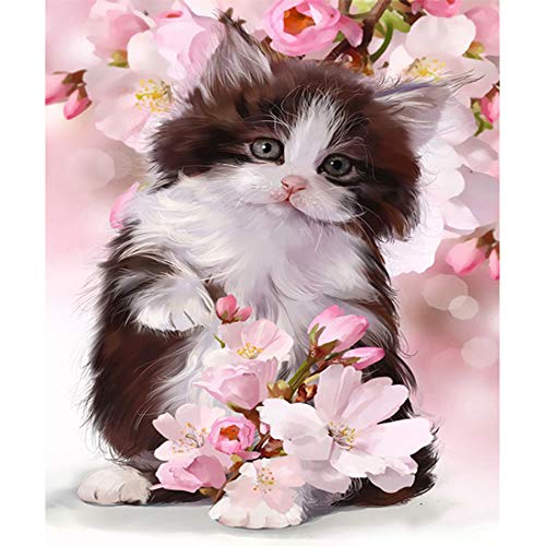 Andux ダイヤモンド油絵 5Dダイヤモンド DIYダイヤモンド塗装 ダイヤモンド絵画 誕生日プレゼント 多スタイル 部屋飾り 装飾 ZSH-01 (新しい猫(30x40))