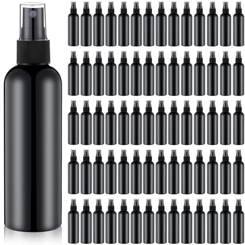 Kigley 100 Pcs Small Spray Bottle Bulk 4 oz Plastic Empty Mist Spray Bottles for Essential Oils Fine Mist Sprayer Reusable Refillable Portable Travel Containers for Perfume Cleaning Samples(Black)
