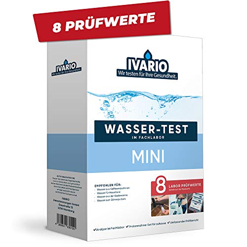 Mini-Wassertest (8-in-1) für Trinkwasser, Experten-Analyse im akkreditierten Fachlabor mit 8 Prüfwerten im Test, wie Schwermetalle, Wasserhärte, pH-Wert uvm Cover