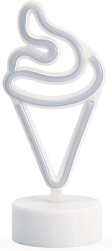 Miniatura 3 de Amped & Co Lámpara de escritorio de helado, colección mini LED neón, decoración de habitación Night Lite, funciona con pilas, 8 pulgadas, letreros