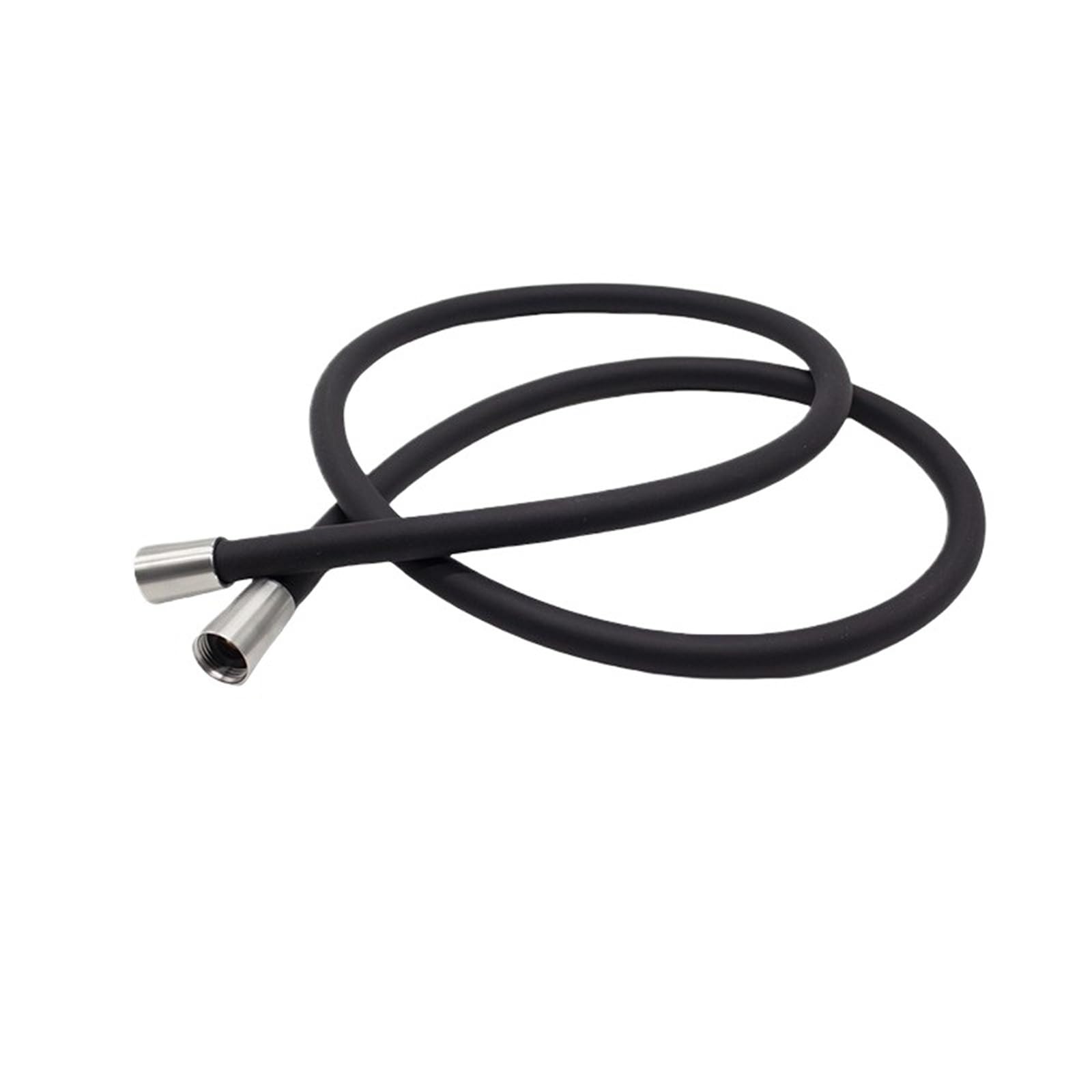 Shower Hose 1.5/2.0M Black Flexible Long Handheld Head Tube Explosion-Proof Bathroom Plumbing Pipe for Bathroom Showers(Black-1.5M- S Nuts)