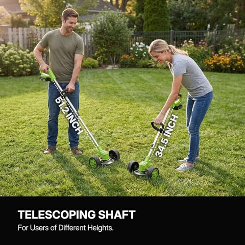 WORKIT 4-in-1 Electric Weed Wacker: 20V 6 Inch Cordless Weed Eater with Wheels - 2x4.0Ah Batteries & 4 Blade Types, Lightweight Stringless Brush Cutter for Yard & Garden Care - Thumbnail 7
