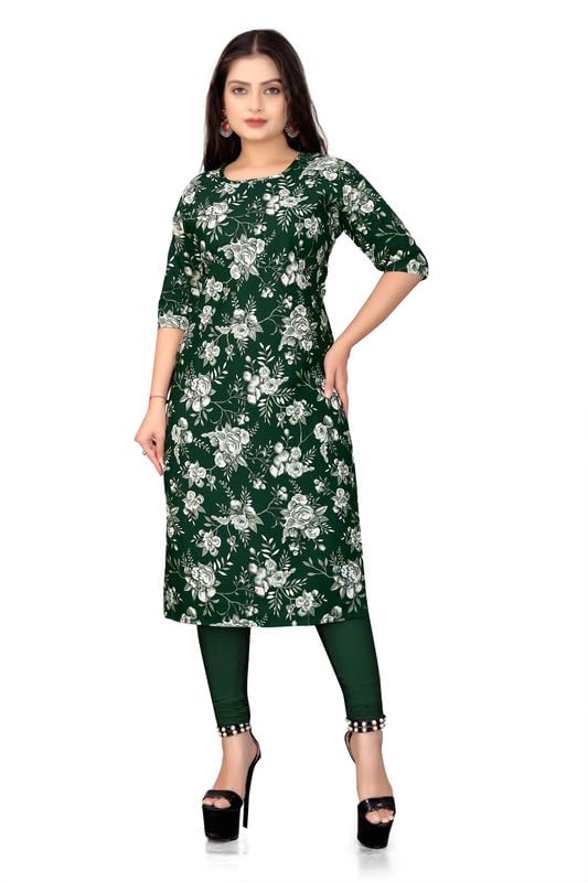Image of Women's Floral Printed Crepe Knee-Length Kurti Vinod Parent 1
