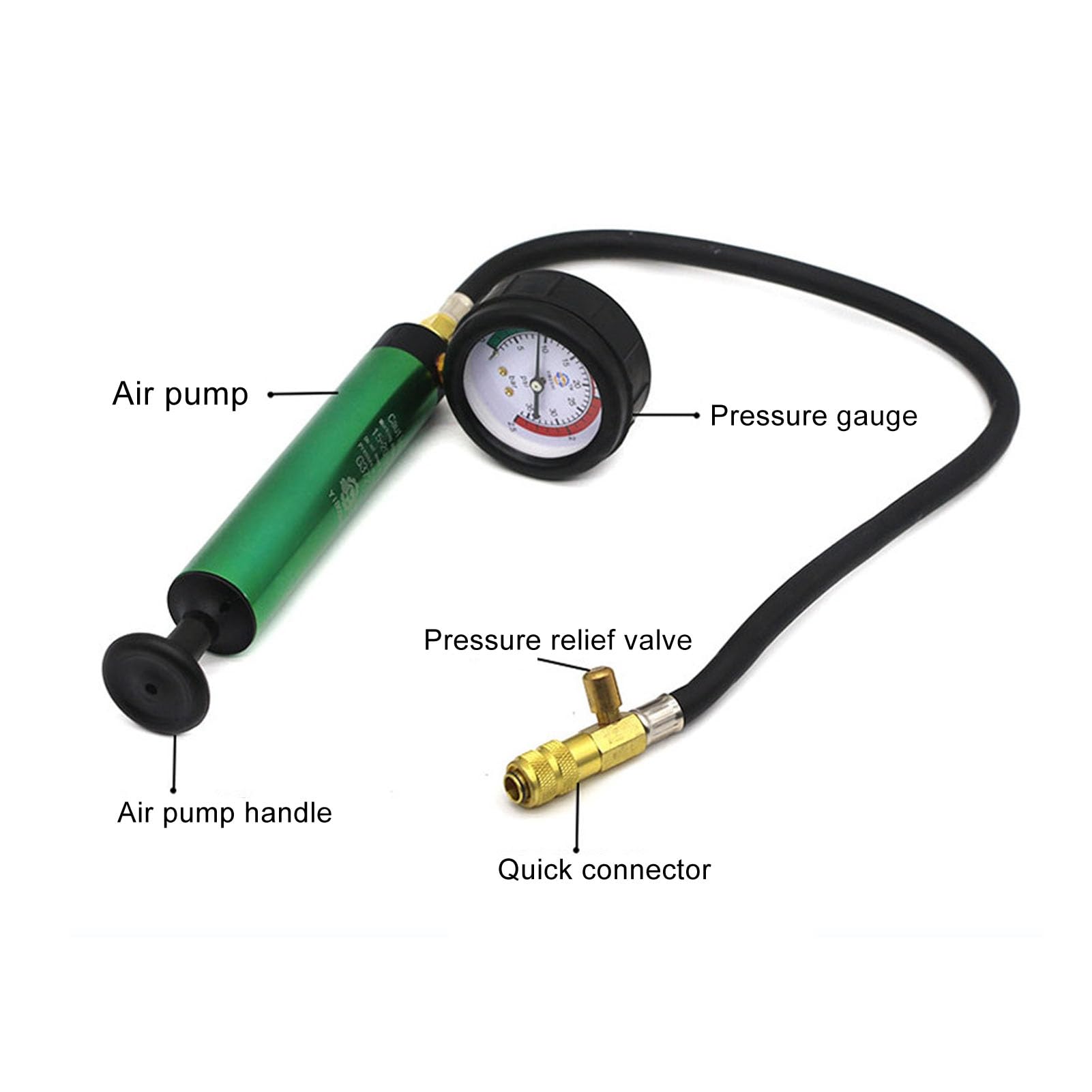 Tnfeeon Kit di Ricarica Sottovuoto per di Raffreddamento, Materiale ABS, Tester di Perdite di Pressione e Riempitivo Antigelo, Ideale per Professionisti del Settore Automobilistico e Appassionati