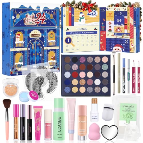 UCANBE 2026 Luxury Makeup Advent Calendar, 24-Day Christmas Beauty Gift Set for Women & Teen Girls, Limited-Edition Xmas Cosmetic & Skincare Essentials Countdown Calendar Holiday Surprise Make Up Kit