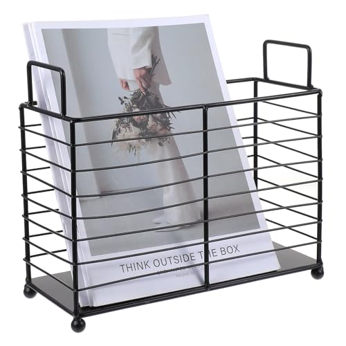 Metal Magazine Rack Floor with Handles