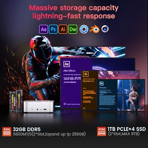 Image of Beelink SER10 MAX Mini PC, AMD Ryzen AI 9 HX 470(12C /24T,Up to 5.2GHz), AMD Radeon 890M Graphics, 32GB DDR5 1TB SSD, 10G LAN /USB4.0 /4K 240Hz Triple Display /WiFi6,BT5.2,Home /Office mini Computer