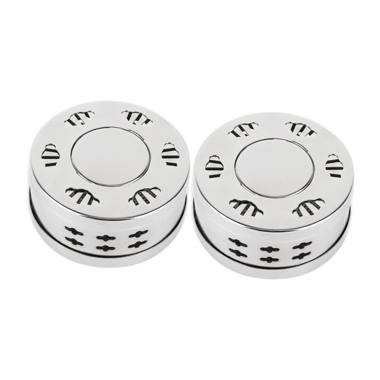 KOMBIUDA Moxa Cone Holder Burner Moxibustion Therapy Jar Smokeless Moxa Box for Full Body Therapy 2pcs Set Silver Color