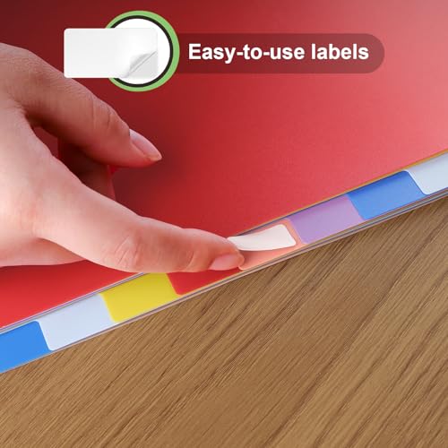 Habgp S097 12 Tab Dividers For 3 Ring Binder, 12 Pcs Multicolor 3 Ring Binder Dividers With Tabs, Page Folder Dividers, Plastic Tabbed File Dividers With Tabs, Three Ring Binder Index Dividers, 1 Set thumb #6