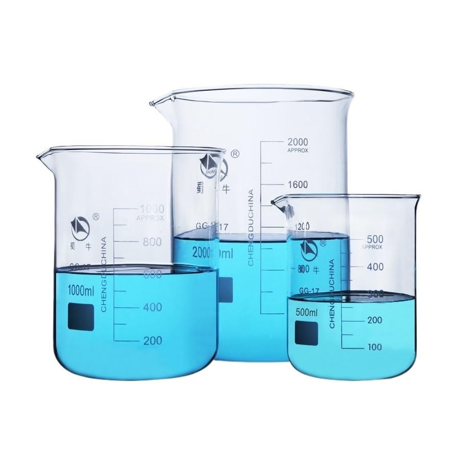 Becher in vetro borosilicato GG-17 da 5 ml a 3000 ml, resistente alle alte temperature, attrezzatura da laboratorio, articoli in vetro, materiale scolastico(10mL 10 pieces)