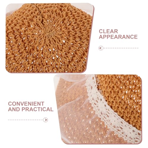 LOGOFUN 2pcs Baby Girl Summer Straw Sun Hat Wide Brim Beach Cap with Lace Flower for Outdoor Travel and Vacation Multicolored4