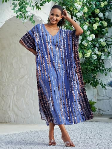 Image of Kaftan Dresses for Women Plus Size Bathing Suit Cover up Caftan Maxi Beach Dresses