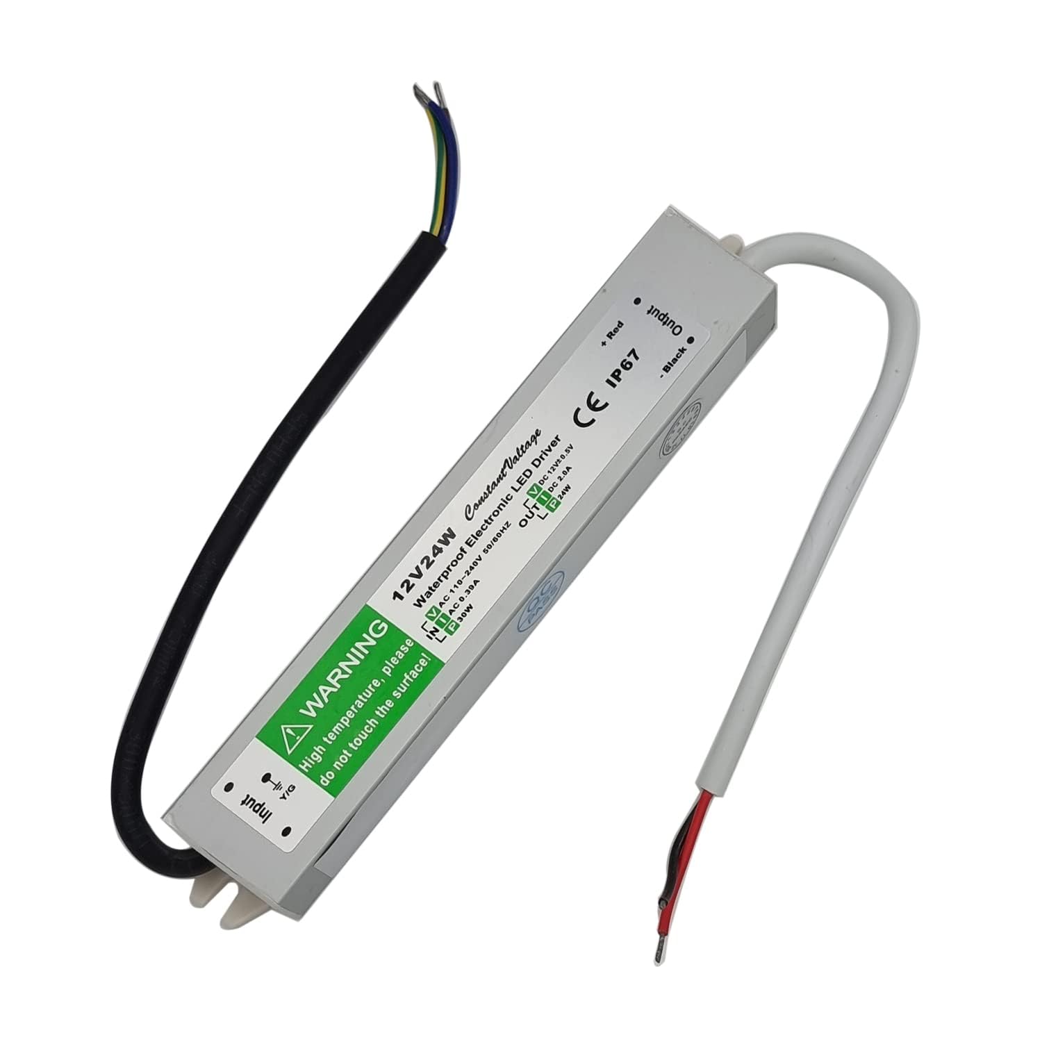 12V 24W LED Driver Waterproof IP67, Ultra Slim Transformer 240V AC to 12V DC 2A 24 Watt Quiet Low Volt Converter LED Power Supply Constant Voltage For LEDs Strip, Indoor & Outdoor. (24.00, Watts)