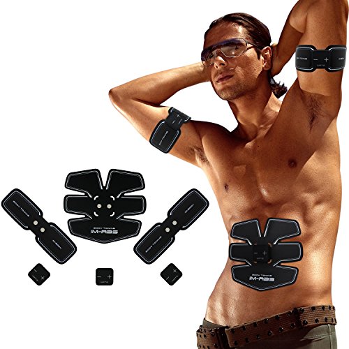 Elettrostimolatore, apparecchio per l’allenamento muscolare di addominali, braccia, cosce, girovita. Dispositivo di allenamento per uomini e donne, Imates-05s: Charge Usb ( Fitness Appareil * 3)