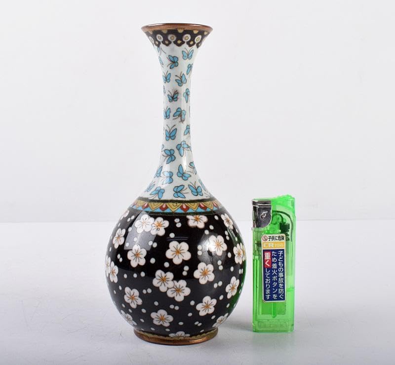 中国 古七宝琺瑯彩 花文 茶入 一對 M R6636 工芸品 ホビー・楽器・アート