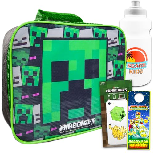 Minecraft Mojang Conjunto de lancheira Minecraft School Supplies Bundle Minecraft – Lancheira de Min