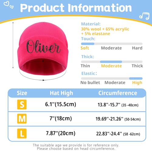 Custom Toddler Beanie Caps for Boys Girls, Personalized Embroidered Winter Hat for Kids, 3 Sizes Beanies for Baby to Adults3