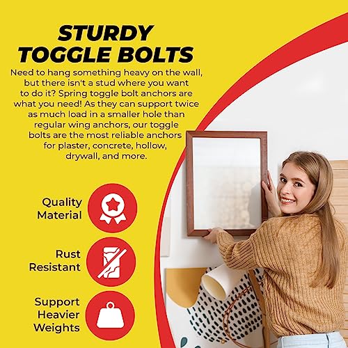 QUALIHOME Spring Toggle Bolt Anchors Heavy Duty Wall
