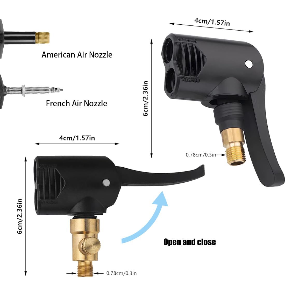 FUVBNQGT 2 stuks Franse ventieladapters, autoventiel FUVBNQGT 2 stuks Franse ventieladapters, autoventiel