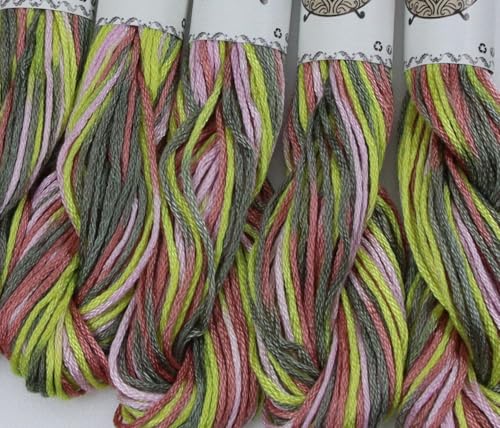 Image of KCS Big skeins of 25 Meters Size 25 Color Variegated Cross Stitch Stranded Threads,6 skeins,4509
