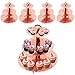 4Pcs Présentoirs à Gâteau Supports à Cupcakes en Carton 3 Etages Or Rose pour Dessert, Présentoir à Cupcake Support à Gâteau, Support à Cupcake Rond à Dessert, Support d'arbre à Cupcake à Dessert