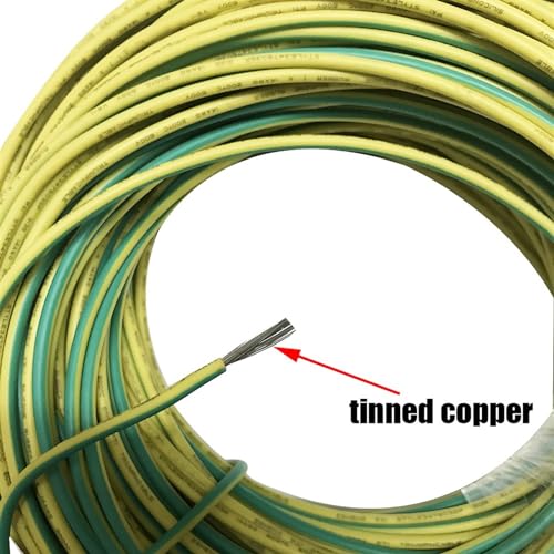 Cable de silicona flexible UL3135 14AWG amarillo y verde de 10m para alta temperatura de tierra 7