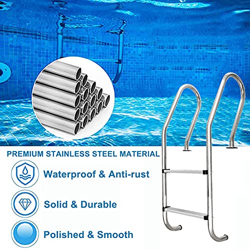 Escalera para piscina de acero inoxidable 2 pasos miniatura 5