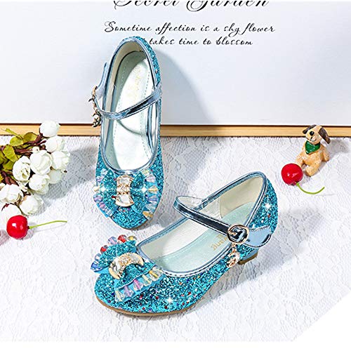 Kids Girls Sparkly Mary Jane Dress Shoes Wedding Party Bridesmaids High Heel Princess Glitter Sequins Dress Shoes for Toddler Little Big Girl with Bowknot4