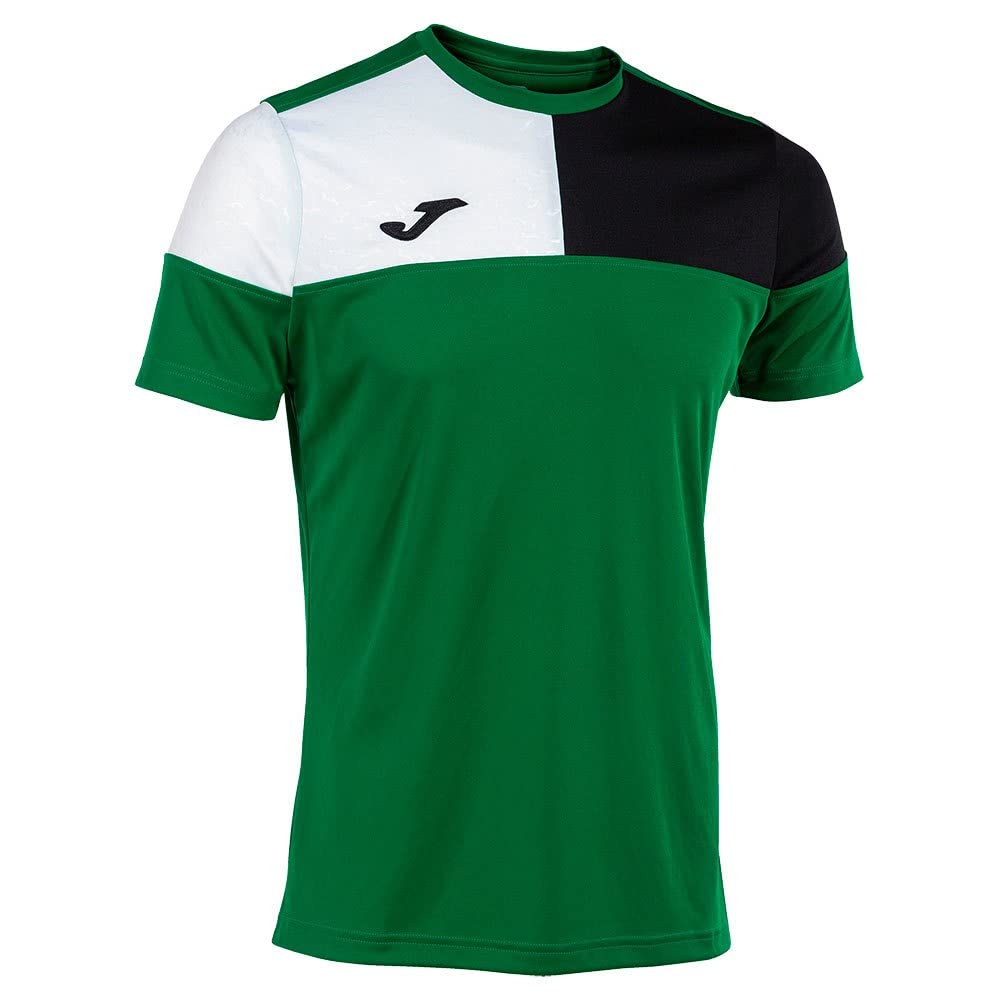 Joma Men's Crew V T-Shirt, Green, Black, White, L