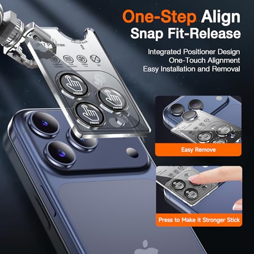 Image of LK 2 Pack for iPhone 17 Pro /17 Pro Max Camera Lens Protector [Top 9H+ Military Grade Shatterproof] One-Click Installation, Ultra-Tough HD, Individual Lens Protectors Scratch-resistant, Clear