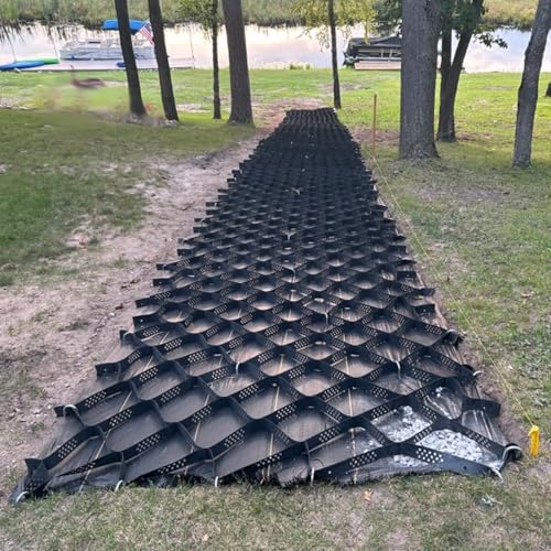 Genérico Geomalla de HDPE para Control de erosión en Pendientes pronunciadas, adoquines permeables para Patios, cobertizos y estacionamientos, estabilizador de Suelo de Alta Resistencia (400 cm x 500