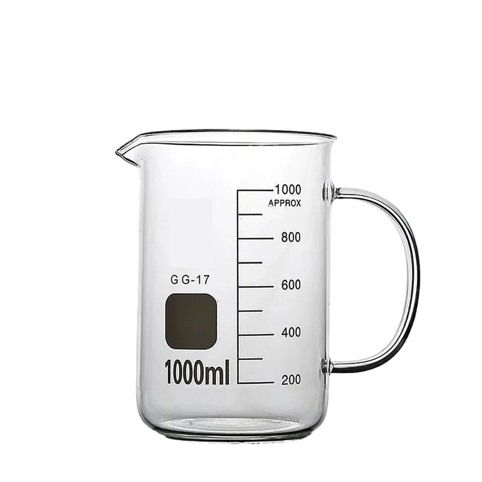 1 pz 50 ml 100 ml 250 ml 500 ml 1000 ml Laboratorio Becher in vetro borosilicato ad alta densità con manico Bilancia Misurino Attrezzatura da laboratorio(300mL)