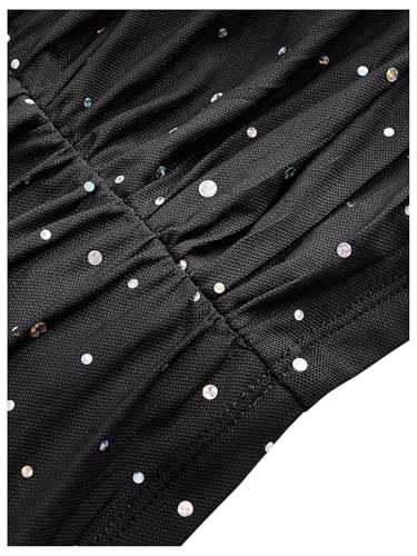 SOLY HUX Women's Sequin Sparkly Tube Tops Glitter Bandeau Crop Tops Strapless Sexy Going Out Camisoles Concert Outfits4