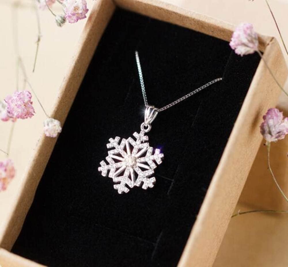Srebrny naszyjnik, naszyjnik z płatkiem śniegu dla kobiet S925 Sterling Silver płatek śniegu z cyrkonią naszyjnik Dainty modny Choker naszyjnik łańcuszek Bohemia biżuteria dla jej dziewczyn pary