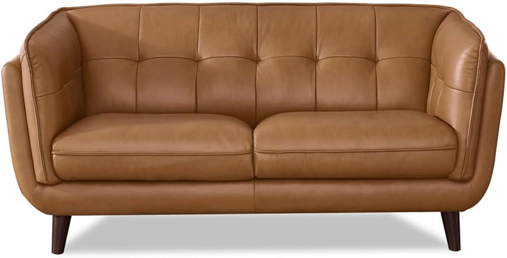 Hydeline Solana Top Grain Leather Sofa and Chair Set, Chico Slate, Feather Down, Memory Foam and Springs Seating