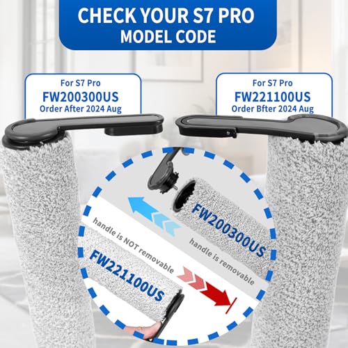 Image of keluke Only Floor One S7 Pro【for S7 Pro Order After 2024 Aug】 Replacement Roller Brushes & Filters Compatible with Tineco Floor One S7 Pro Cordless Vacuum Cleaner, 2 Brush Rollers 2 HEPA Filters
