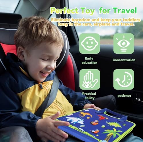 Image of 12 In 1 Toddler Busy Binder educational with fun Book For Toddlers 1-4 Years (Blue)