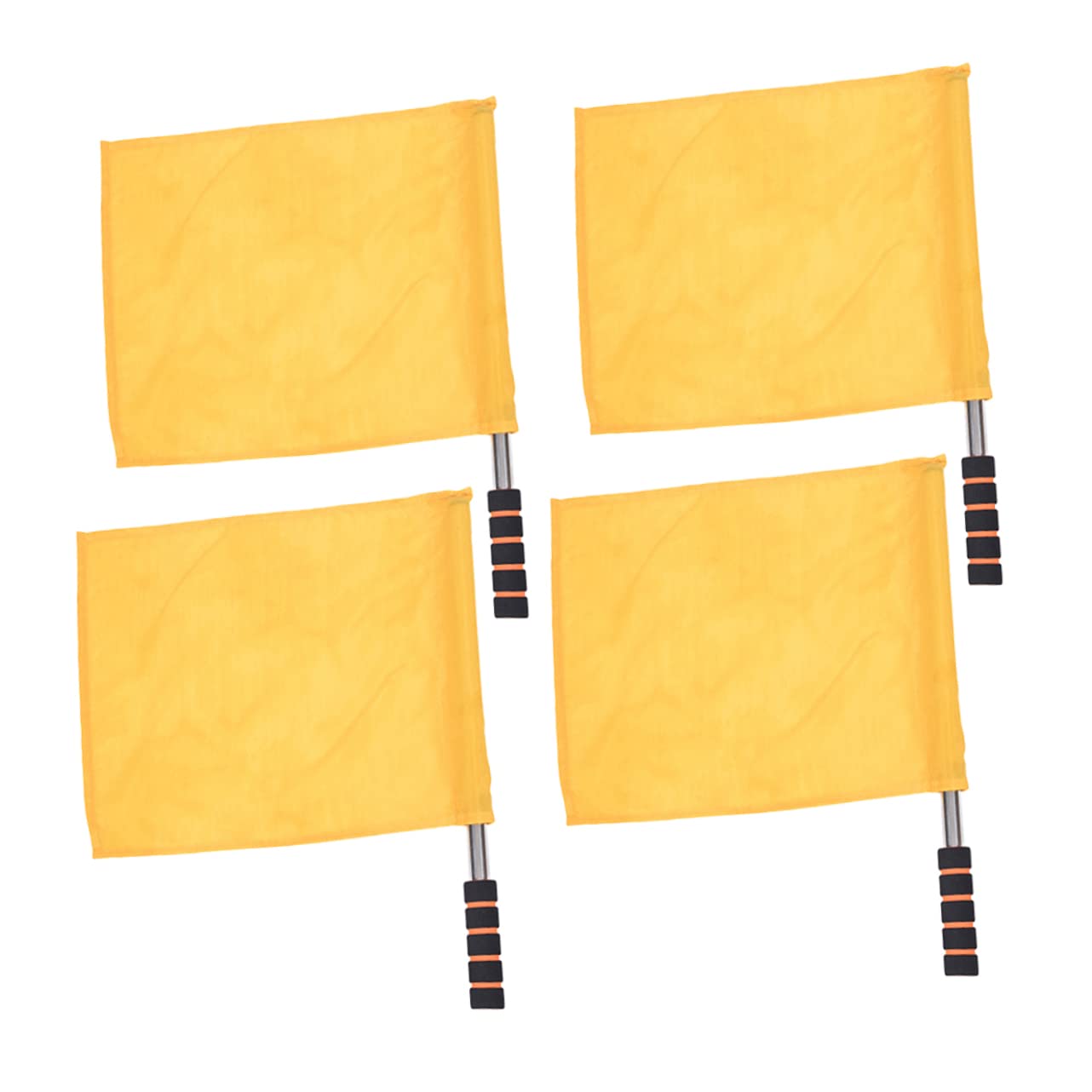 HEMOTON Match Referee Flag Set 4pcs Stainless Steel Pole Flags Commanding Referee for Outdoor Sports