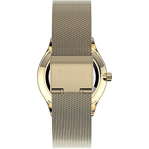 Montre Easy Reader Timex pour femme dorée et blanche de 32 mm - 3