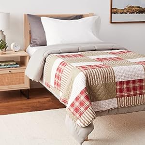 Eddie Bauer Throw Blanket Reversible Cotton Quilted Bedding, Home Decor for All Seasons, 50" x 60", Camano Island Red Eddie Bauer Throw Blanket Reversible Cotton Quilted Bedding Home Decor for All Seasons 50 x 60 Camano Island Red