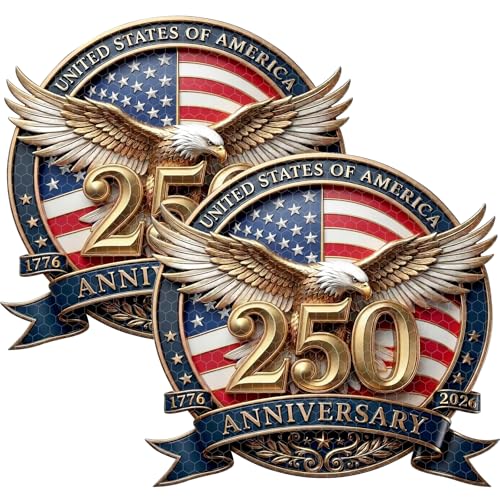 Image of USA 250th Anniversary Commemorative Car Magnet,2pcs American Eagle Magnets,Magnetic Car Decals,Glow in The Dark Holiday Magnet for Fridge,Garage Door Stickers Decors