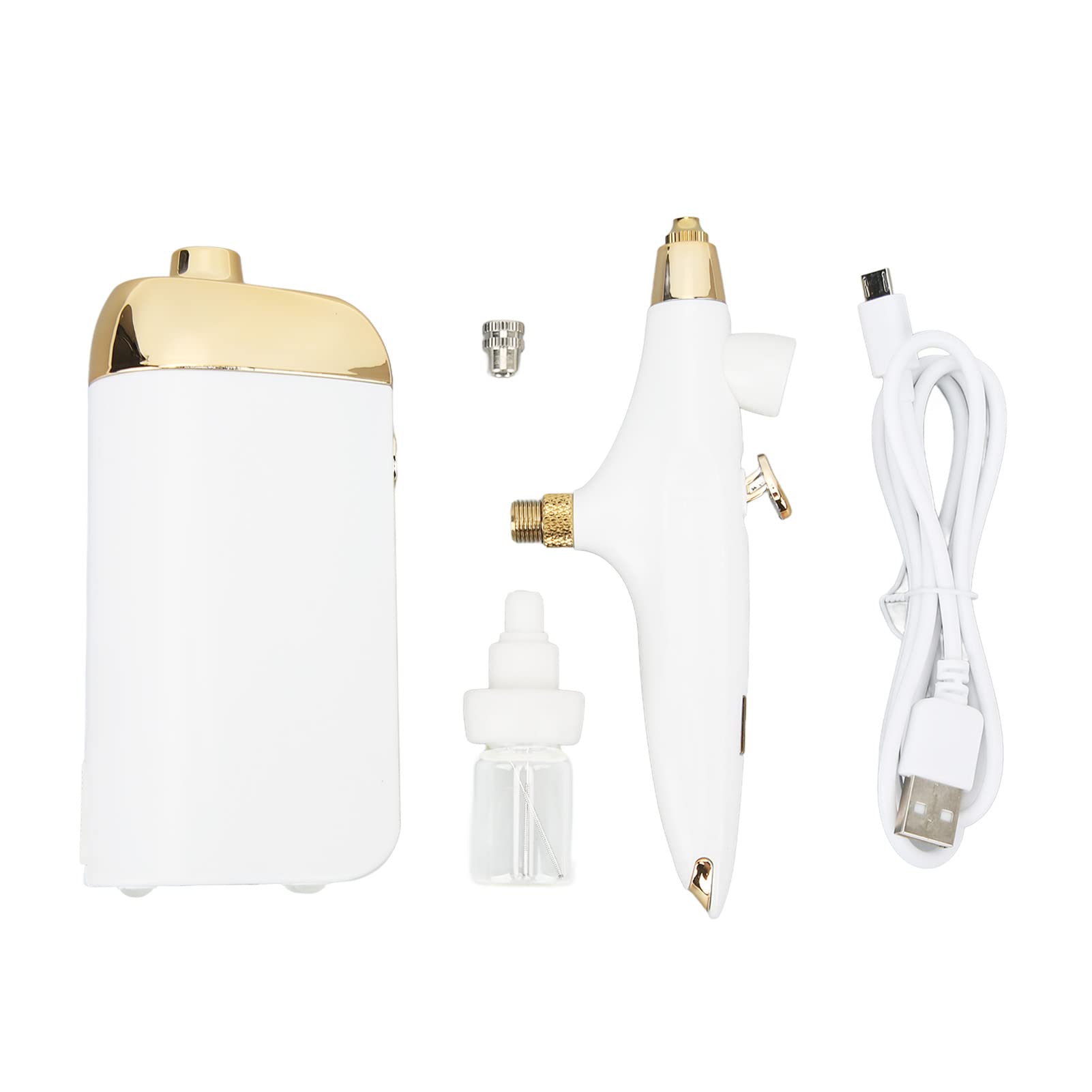 Respicefinem Oxygen Facial Airbrush Portable Makeup Skin Care Toner Nano Mist Sprayer Device Lady Gifts Black Set with Fine Atomization Non Slip Material Cordless Portable (White Set)