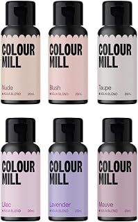 Colour Mill Bridal Pack Aqua Blend Water-Based Food Coloring, 20 Milliliters Each of 6 Colors: Blush, Lavender, Lilac, Mauve, Nude and Taupe