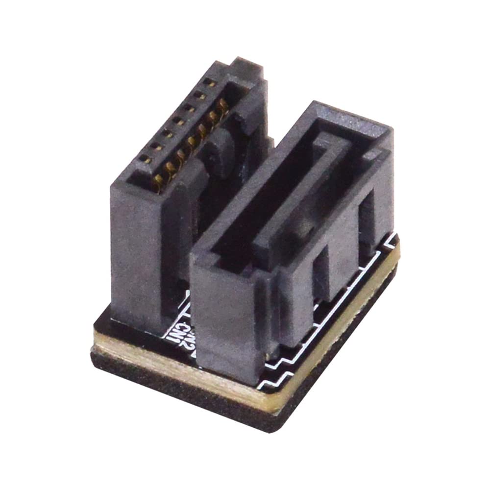Pojedynczy adapter SATA 7-pinowy żeński na 7-pinowy męski 360 stopni kątowy adapter do komputerów stacjonarnych SSD HDD płyta główna płyta główna