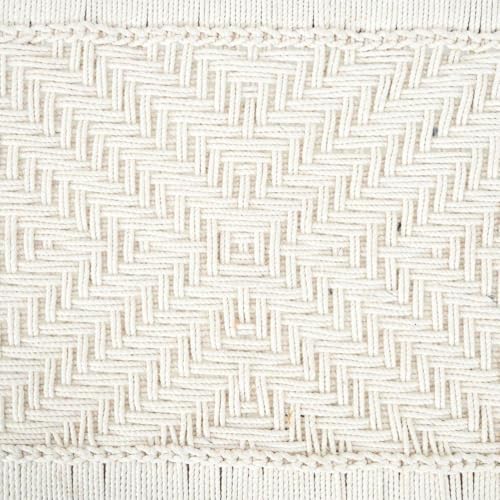 Image of Wooden Bench for Seating | Handcrafted Sheesham Wood Bench for Living Room, Balcony & Garden | Traditional Patio for Outdoor with Cotton Handwoven Rope | White