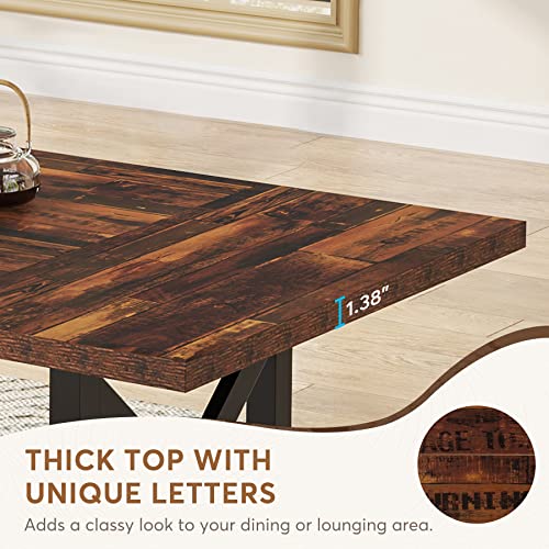 Tribesigns 70.8 Inch Dining Table With Storage Shelf For 6 To 8, Wood Rectangular Kitchen Dining Room Table, Rustic Farmhouse Dinner Table Home Furniture For Dining Room Living Room (Brown/Black) #TOP7