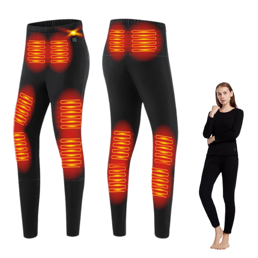 Pantalons Chauffants pour Femmes, Leggings Thermiques Électriques À 12 Zones De Chauffage pour La Chasse, Le Ski Et Le Travail.