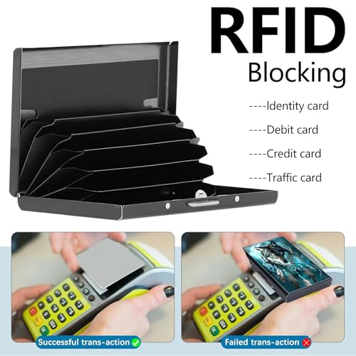 Credit Card Holder, Dream Catcher Wolf Design Mini RFID Blocking Aluminum Wallet Slim Metal Hard Case Shell Travel Wallet ID Case Small Credit Cards Case Business Cards for Women Men Girls3