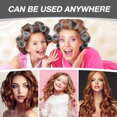 50 Stücke Lockenwickler Set, 24 Stück 4 Größen (60/48/36/25mm) mit 24 Edelstahl-Clips, Lockenwickler Groß, lockenwickler Selbsthaftend Hair Rollers für Lange, Mittlere & Kurze Haare