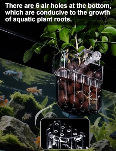 Image of 2 Pack Clear Aquarium Plant Holder Top Hanging Fish Tank Plant Holders Fits up to 0.8in Tank Edges, Aquarium Decor
